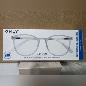 ONLY Translucent White Round Blue-Light Reading Glasses